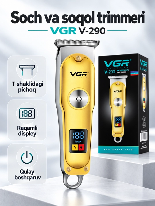 VGR trimmer, soch va soqol olish mashinkasi - 