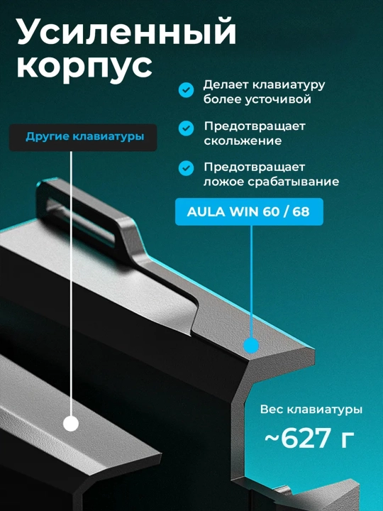 Magnitli klaviatura AULA WIN68 HE, 68 tugma, Hall Effect, 8000 Hz, USB-C, qora