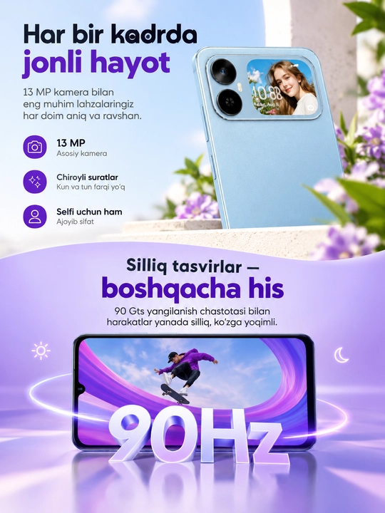 Smartfon HONOR X5es, 5200mAh, 50MP, kafolat 1 yil + 30 kun support