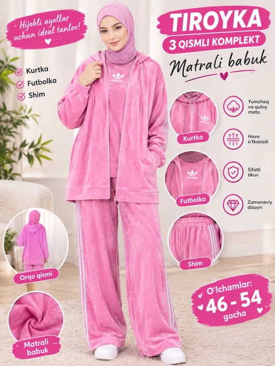 Ayollar kiyimi oversize ikkilik, bambuk matoli ayollar uchun, 48-54 gachan