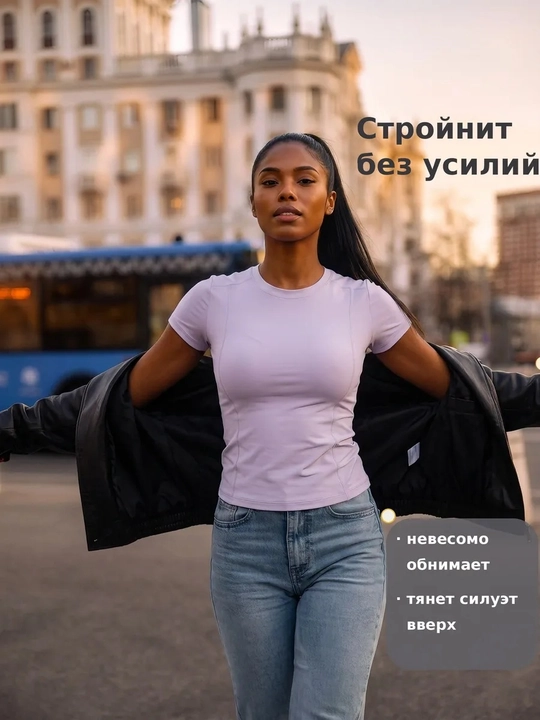 Фитнес одежда, SlimFit женская спортивная, рашгард, футболка