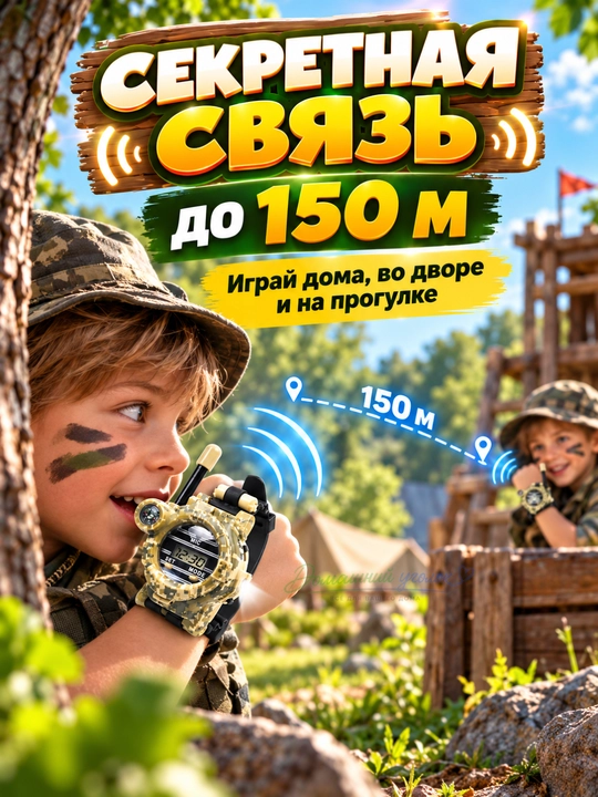 Детская перезаряжаемая рация-игрушка 7в1 с фонариком и компасом WT-02