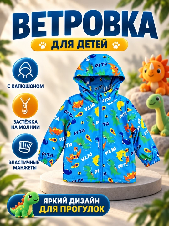 Ветровка для мальчиков, лёгкая куртка на весну и осень
