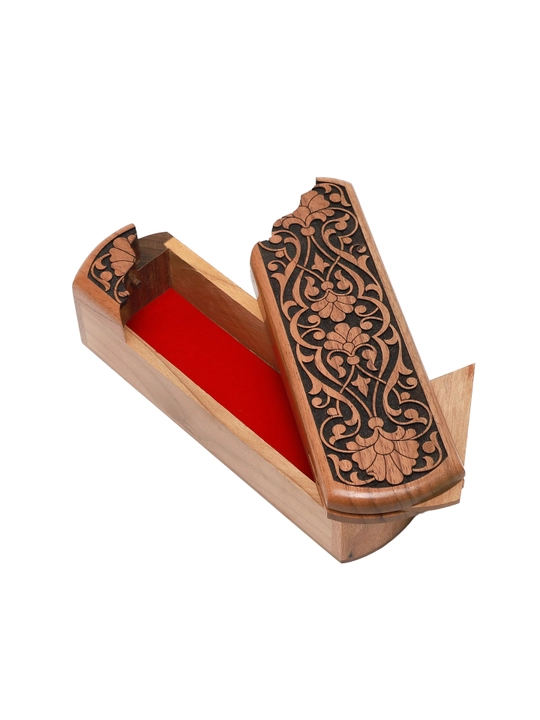 Yong'oq daraxtidan qo'lda ishlangan Islimi Craft medium sirli ochish mehanizmli qutichasi