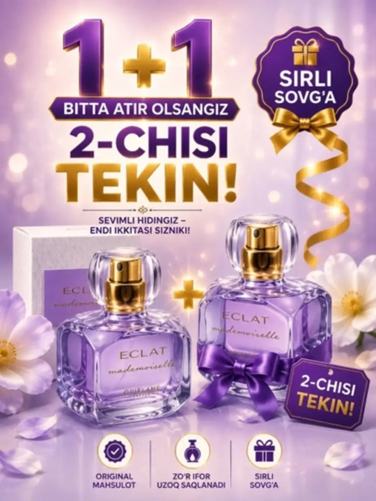 Ayollar Xushbo'ylangan suv Eclat Mademoiselle 50 ml — nafis va yoqimli hidli parfum - 