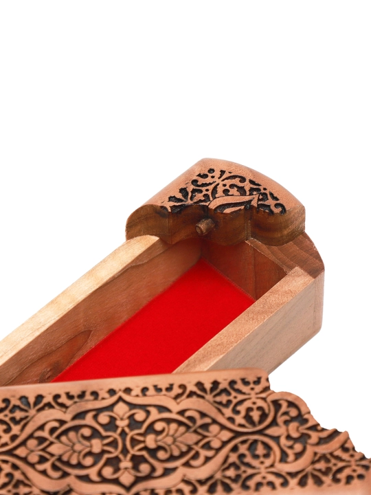 Yong'oq daraxtidan qo'lda ishlangan Islimi Craft short sirli ochish mehanizmli qutichasi