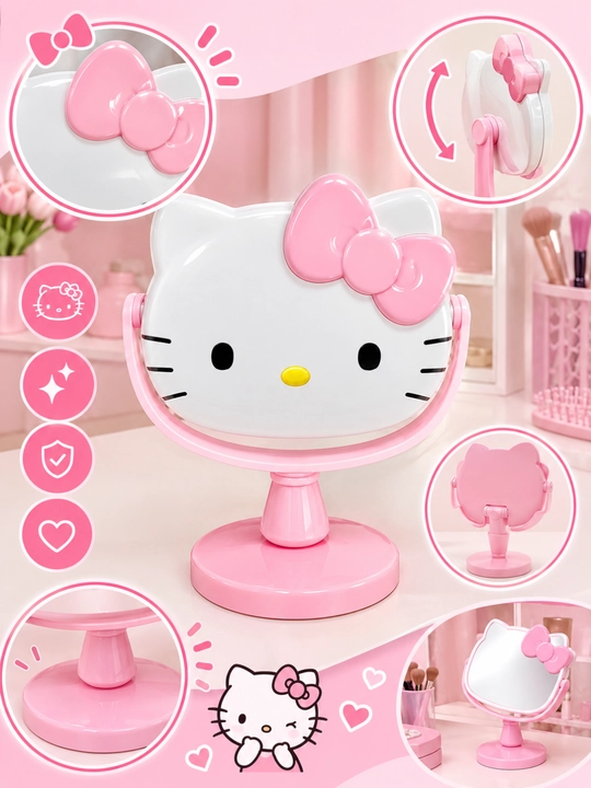 Hello Kitty настольное зеркало, косметическое зеркало, зеркало для макияжа, для девочек - 