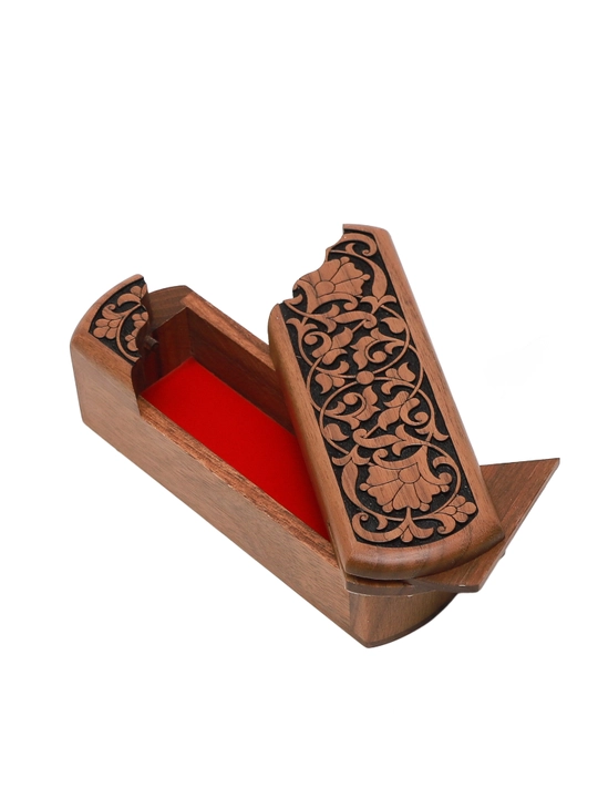Yong'oq daraxtidan qo'lda ishlangan Islimi Craft short sirli ochish mehanizmli qutichasi