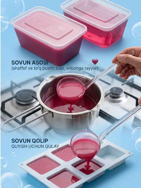 Sovun asosi 1 kg, qo‘lbola va tabiiy sovun tayyorlash uchun asos, sovun asnovasi, asos