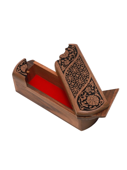 Yong'oq daraxtidan qo'lda ishlangan Islimi Craft short sirli ochish mehanizmli qutichasi