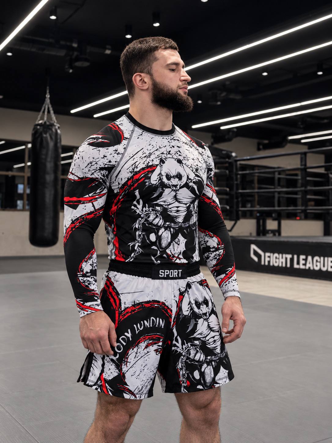 Мужской комплект для MMA и BJJ, рашгард с длинным рукавом и шорты, S–XXXL - 