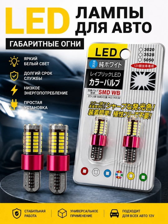 Gabarit chiroqlar, avtomobil lampochkalari, avtochiroqlar, avtomobil uchun svetodiodli lampalar