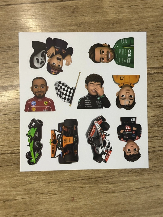 Formula 1 dizaynli stikerlar to‘plami - 