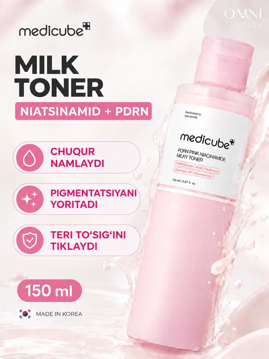 Тонер для лица Medicube с PDRN, ниацинамидом, Azelaic Acid, CICA, для увлажнения и сияния