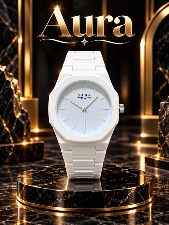 Мужские наручные часы Aura — классический дизайн, арабские цифры, кварцевый механизм - 