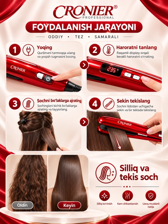 Keratin dazmol sochlarni tekislash uchun