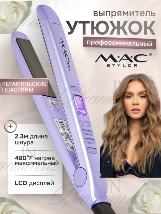 Professional TITAN-CERAMIC  soch tekislovchi dazmol MAC Styler MC-2021, LCD displeyli