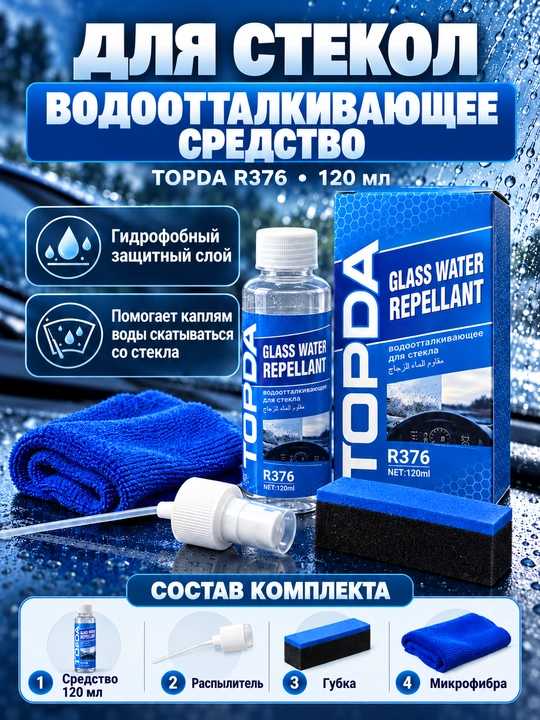 Антидождь, водоотталкивающая защита от дождя, средство для автомобиля - 