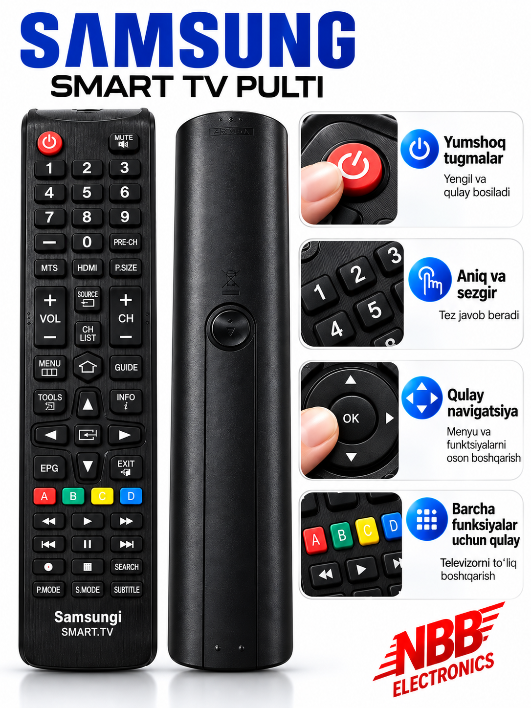 Универсальный пульт для телевизоров SAMSUNG Smart TV, пульт для ТВ, пульт управления