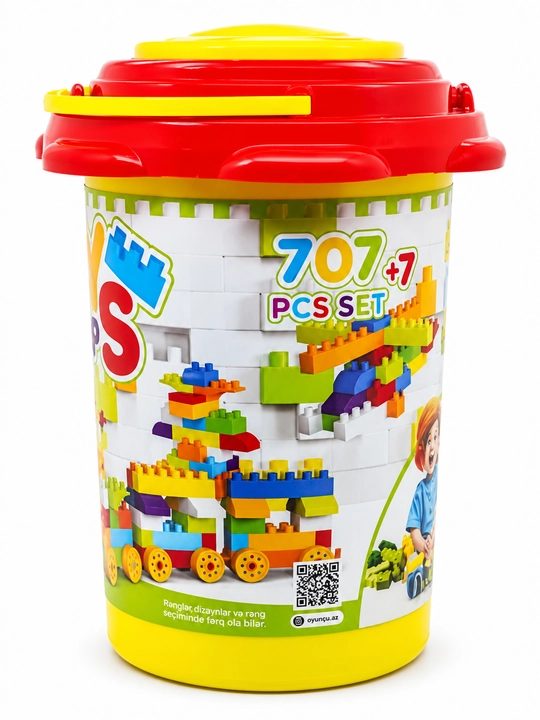 AMI Classic конструктор LEGO, 222 разноцветные детали, в ведёрке