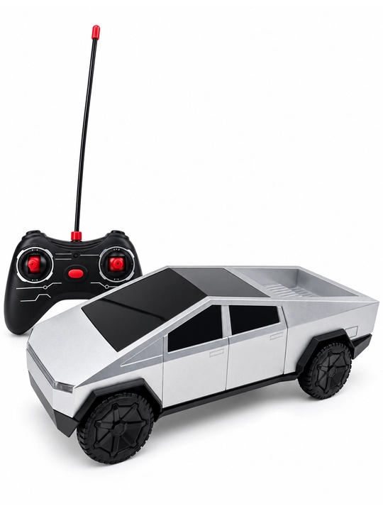 Tesla Cybertruck R/C masofadan boshqariladigan avtomobil, 25 sm, kumushrang