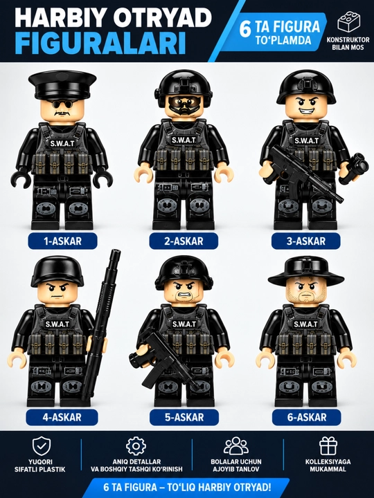 Lego askarlar, o‘yinchoq armiya, askarchalar - 