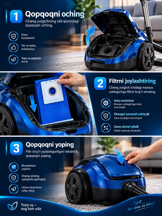 Многоразовые мешки для пылесосов Samsung, LG, универсальные