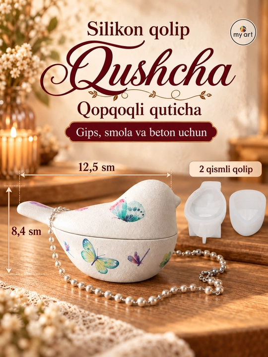 Gips, epoksid smolasi uchun silikon qolip quticha, mold quticha