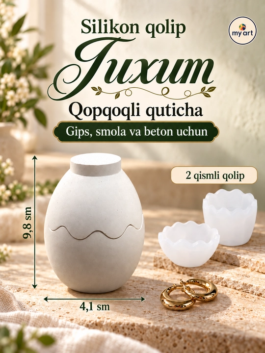Gips, epoksid smolasi uchun silikon qolip quticha, mold quticha