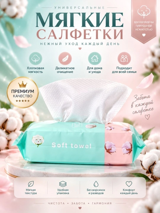 Салфетка сухая косметическая - 