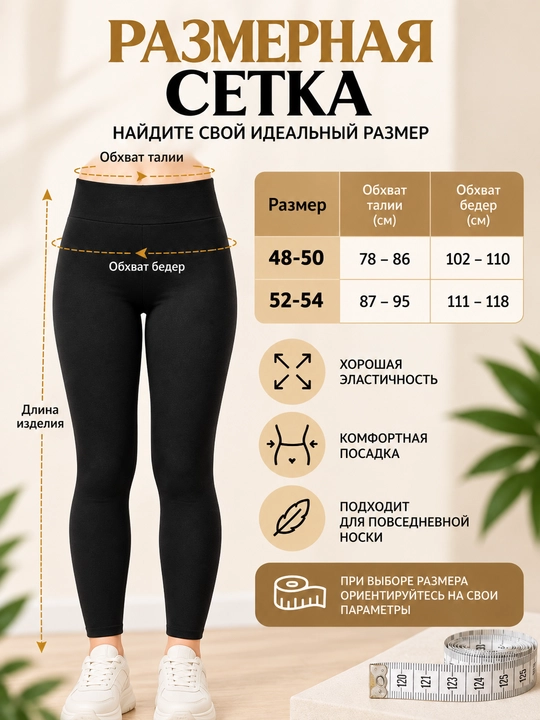 Женские гамаши, леггинсы, лосины бамбуковые, кальсоны на каждый день, размер 48-54 - 