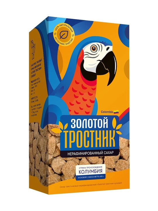 Shakar Золотой Тростник, qamish, tozalanmagan, bo'lak, 450 g - 