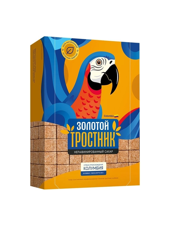 Shakar Oltin qamos kub shaklida tozalanmagan qamish, 400 g - 