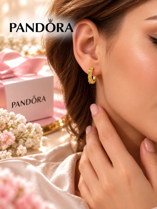 Серьги-хагги Pandora с жёлтыми кристаллами 263849C01