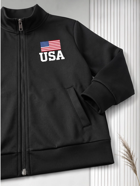 Oʻgʻil bolalar uchun zamonaviy va qulay sport kostyumi – "USA" printli - 