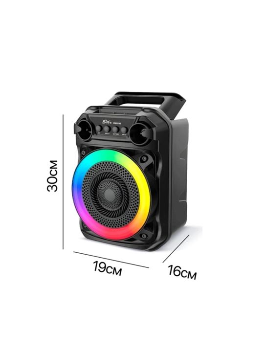 ZQS 1616 portativ Bluetooth kolonka, RGB yoritish, 1800 mAh, USB, AUX, TF