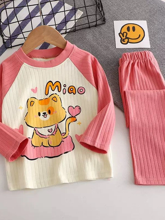 Детская пижама комплект кофта и брюки из рибаны 2-6 лет