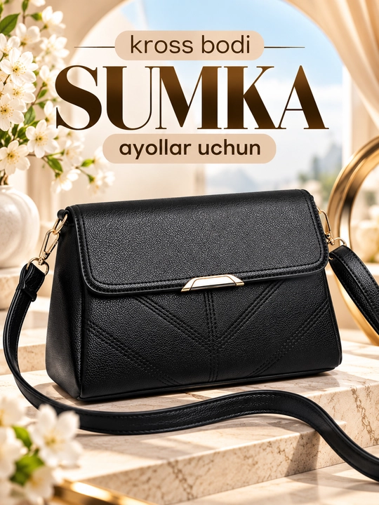 Ayollar yelka sumkasi, sig‘imli, o‘qish va ish uchun sumka, krossbodi, eko charm - 
