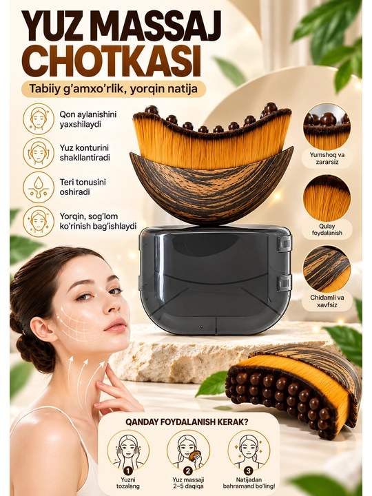 Massaj cho‘tkasi, yuz uchun massaj apparati - lifting