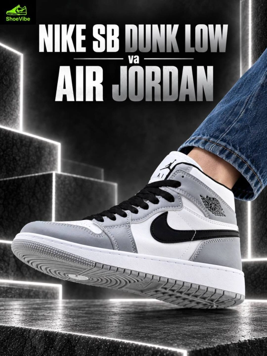 NIKE SB DUNK LOW va AIR JORDAN krossovkalari, 36-45 o‘lchamlarda, yoz va kuz uchun