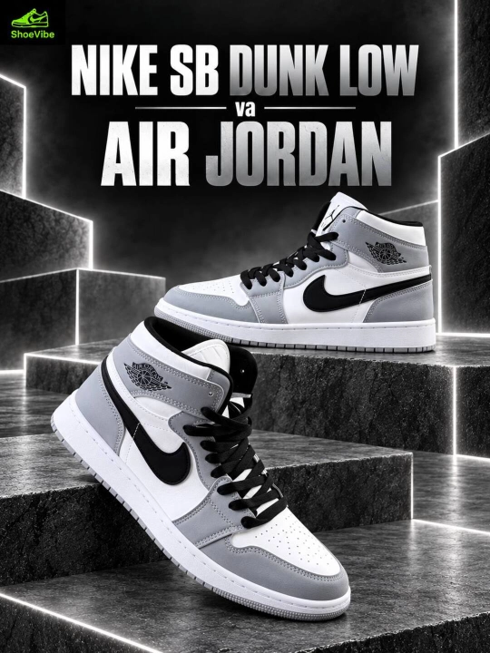 NIKE SB DUNK LOW va AIR JORDAN krossovkalari, 36-45 o‘lchamlarda, yoz va kuz uchun