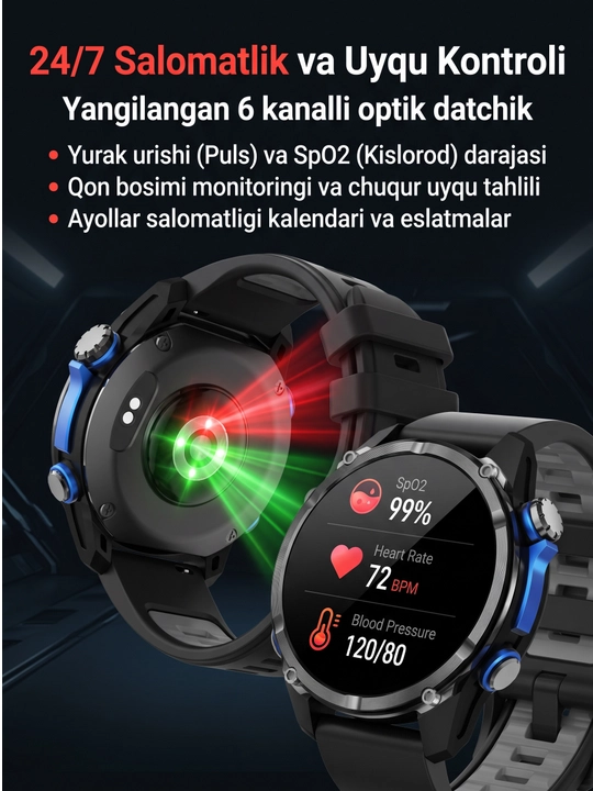 Aqlli smart soat | Smart Watch HD350 Pro 43 mm — GPS outdoor smart soat!