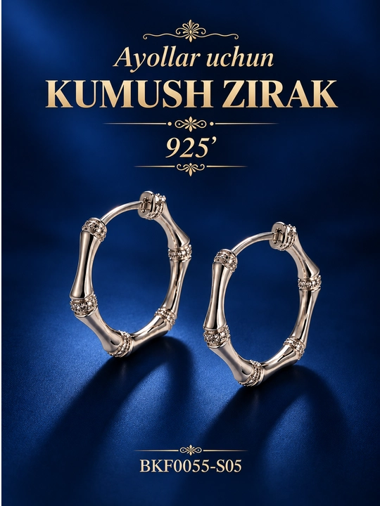 Ayollar uchun 925 probali kumush sirg‘alar — nafis va zamonaviy bezak - 