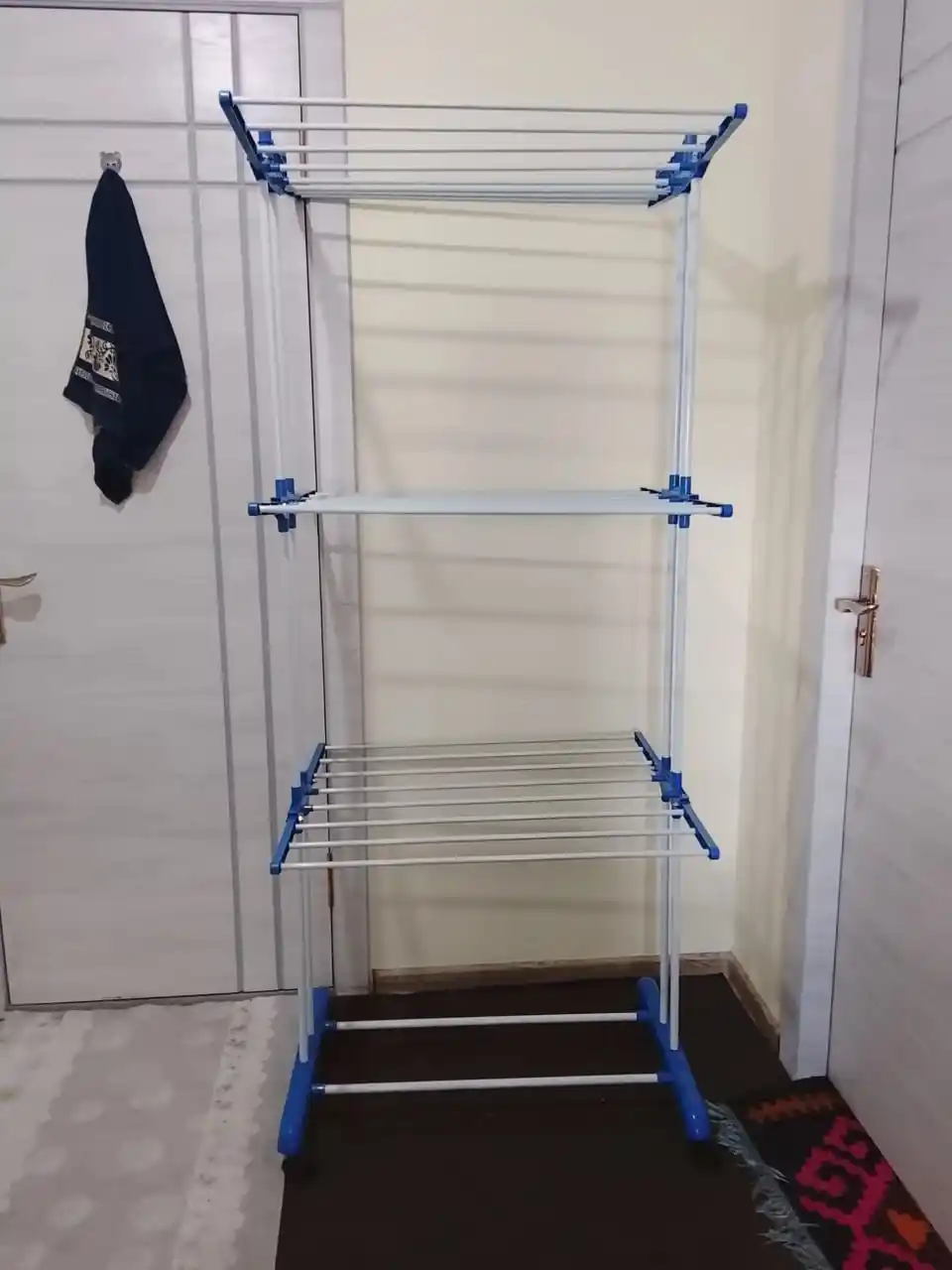 Сушилка для белья напольная, 3 яруса, складная, на колёсах, до 40 кг, 170 см