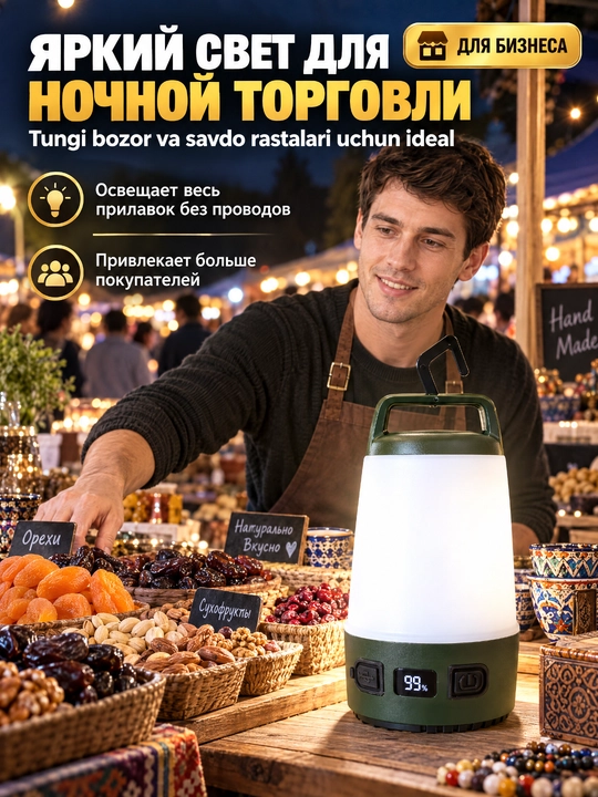 Ko'p funktsiyali lager chiroq YES-660, 36W, Type-C, oq va qizil chiroq