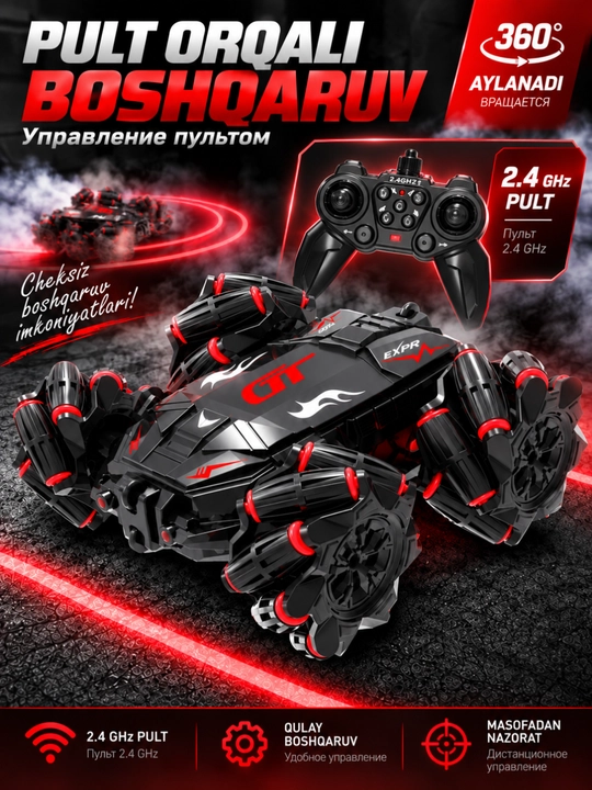 Pultli mashina, drift va tryuklar uchun o‘yinchoq avtomobil, drift car - 