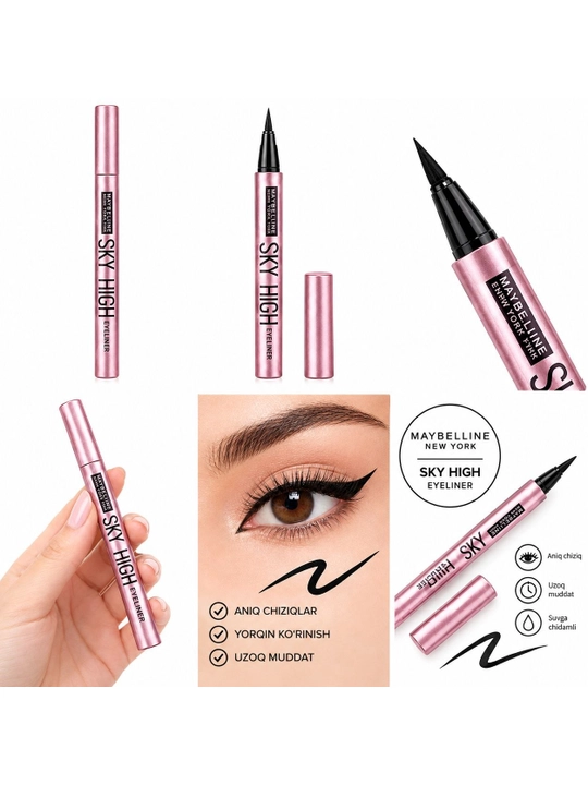Sky High Suvga chidamli podvodka — ko‘z uchun qora eyeliner, uzoq saqlanuvchi  