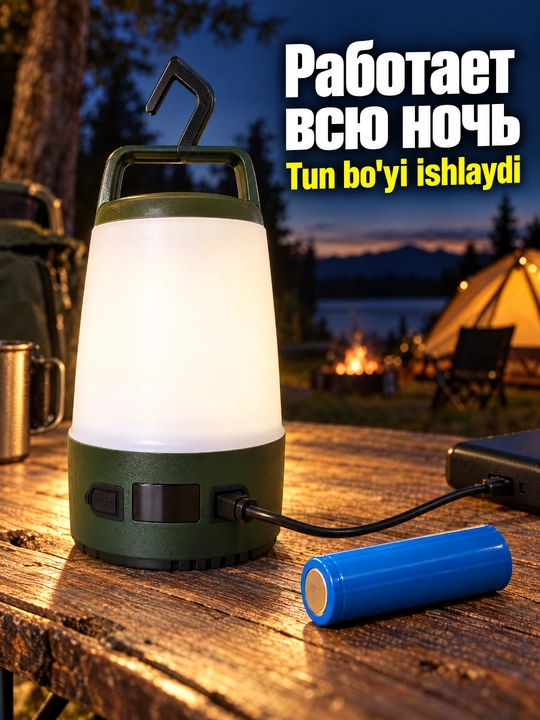 Ko'p funktsiyali lager chiroq YES-661 LED 50W, Type-C, olinadigan batareya