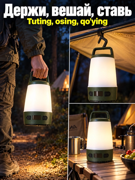 Ko'p funktsiyali lager chiroq YES-661 LED 50W, Type-C, olinadigan batareya