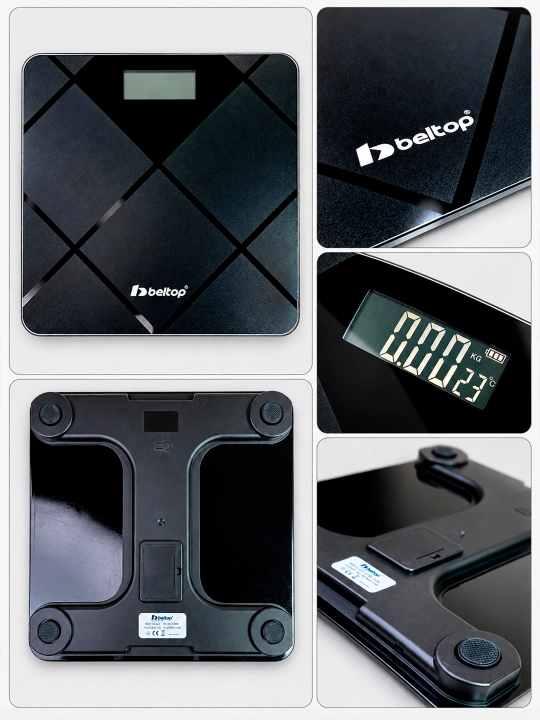 Умные напольные весы "BELTOP" прочные электронные для тела, 180 кг, для дома и спортзала